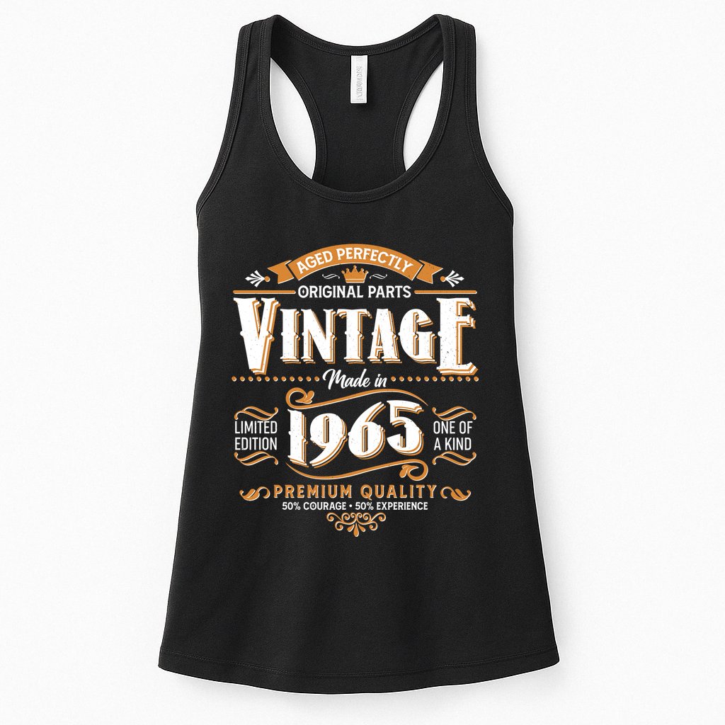 Aged Perfectly Original Parts Vintage Made In 1965 60th Birthday Womens Tank Top