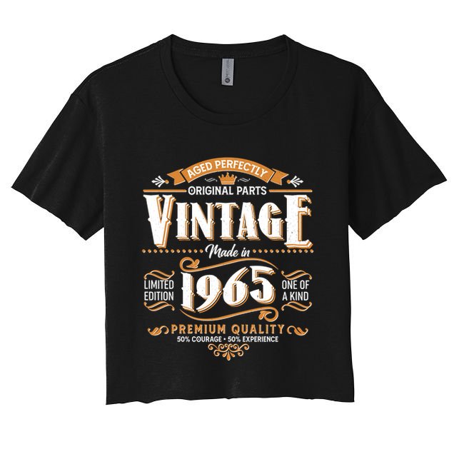 Aged Perfectly Original Parts Vintage Made In 1965 60th Birthday Crop Top