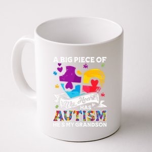 A Piece Of My Heart Has Autism My Grandson Gift Coffee Mug