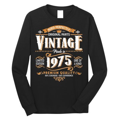 Aged Perfectly Original Parts Vintage Made In 1975 50th Birthday Long Sleeve Shirt