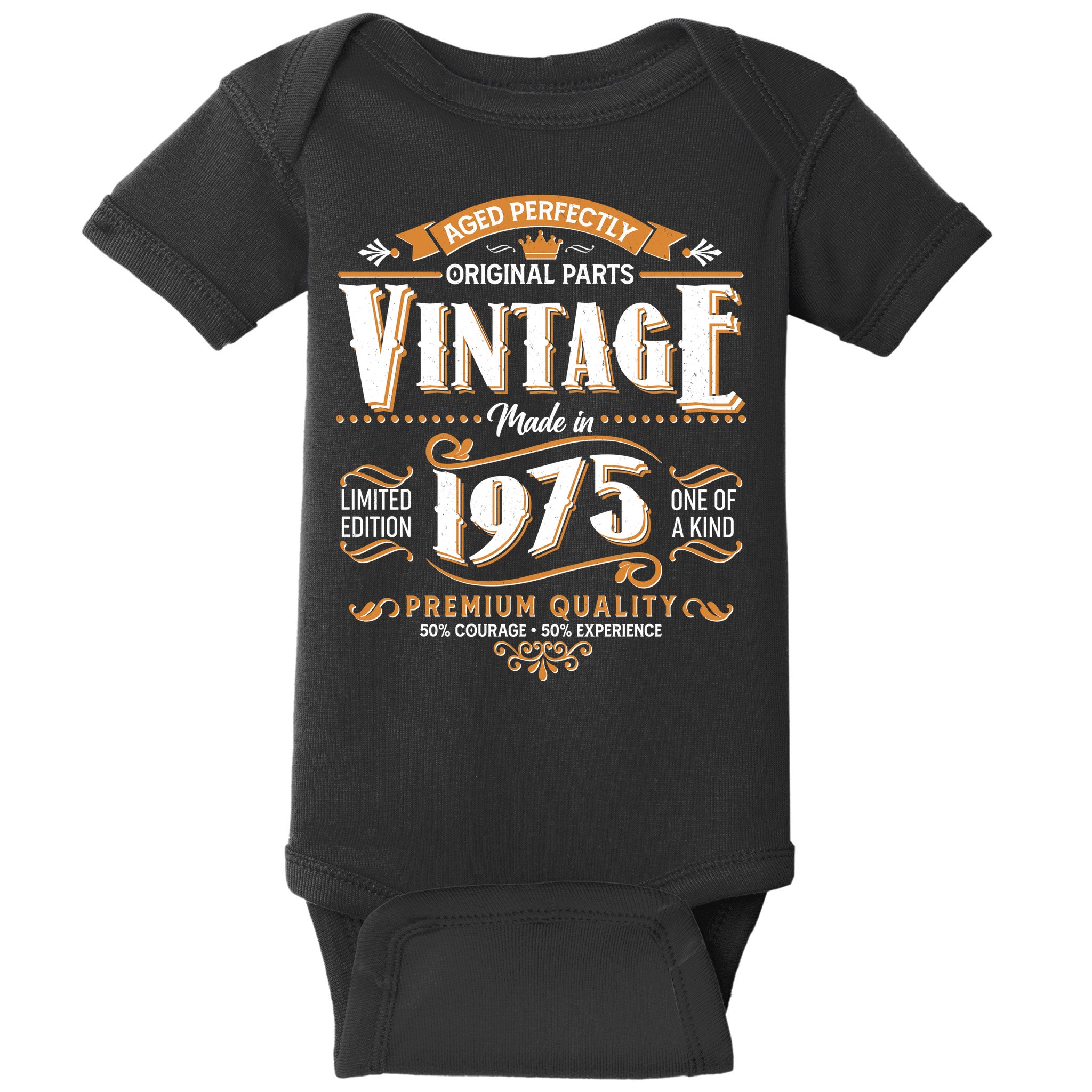 Aged Perfectly Original Parts Vintage Made In 1975 50th Birthday Baby Bodysuit
