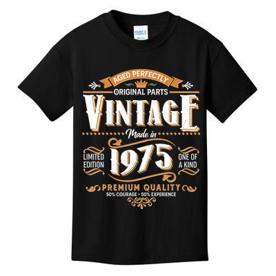 Aged Perfectly Original Parts Vintage Made In 1975 50th Birthday Kids T-Shirt