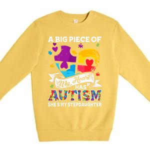 A Piece Of My Heart Has Autism My Stepdaughter Funny Gift Premium Crewneck Sweatshirt