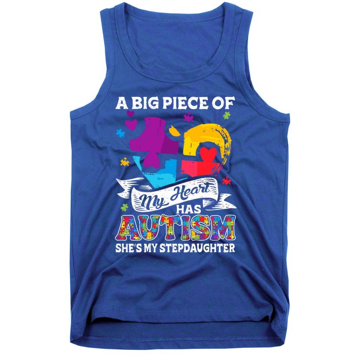 A Piece Of My Heart Has Autism My Stepdaughter Funny Gift Tank Top