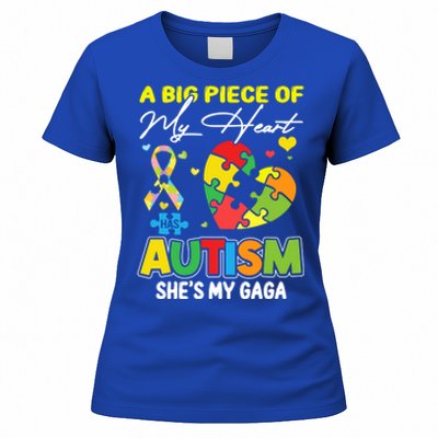 A Piece Of My Heart Has Autism My Gaga Funny Gift Women's T-Shirt