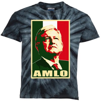 Amlo President Of Mexico Kids Tie-Dye T-Shirt