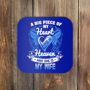 A Piece Of My Heart Lives In Heaven Wife Missed Memory Wife Cute Gift Coaster