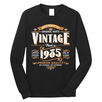 Aged Perfectly Original Parts Vintage Made In 1985 40th Birthday Long Sleeve Shirt