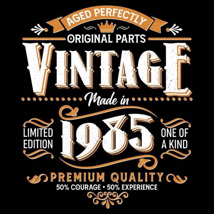 Aged Perfectly Original Parts Vintage Made In 1985 40th Birthday Button
