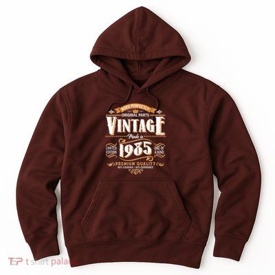 Aged Perfectly Original Parts Vintage Made In 1985 40th Birthday Hoodie