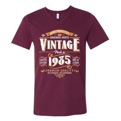 Aged Perfectly Original Parts Vintage Made In 1985 40th Birthday V-Neck T-Shirt