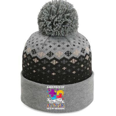 A Piece Of My Heart Has Autism My Grandpa Gift The Baniff Cuffed Pom Beanie