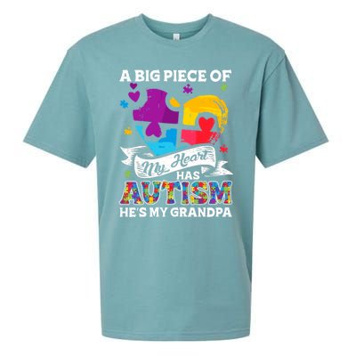 A Piece Of My Heart Has Autism My Grandpa Gift Sueded Cloud Jersey T-Shirt