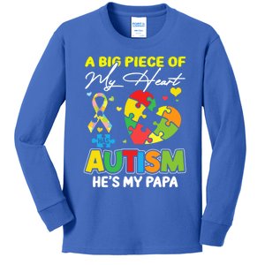 A Piece Of My Heart Has Autism My Papa Great Gift Kids Long Sleeve Shirt