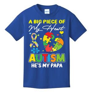 A Piece Of My Heart Has Autism My Papa Great Gift Kids T-Shirt