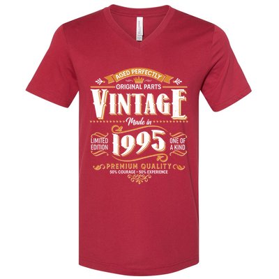 Aged Perfectly Original Parts Vintage Made In 1995 30th Birthday V-Neck T-Shirt