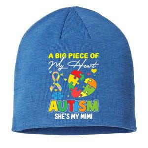 A Piece Of My Heart Has Autism My Mimi Funny Gift Sustainable Beanie