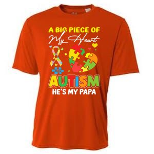 A Piece Of My Heart Has Autism My Papa Funny Gift Cooling Performance Crew T-Shirt