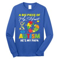 A Piece Of My Heart Has Autism My Papa Funny Gift Long Sleeve Shirt