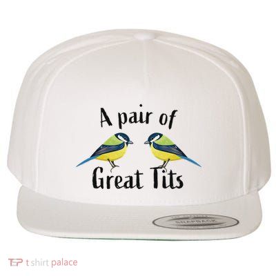 A Pair Of Great Tits Bird Wool Snapback Cap