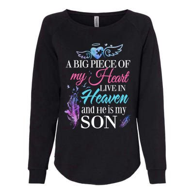 A Piece Of My Heart In Heaven And He Is My Son Gift Womens California Wash Sweatshirt