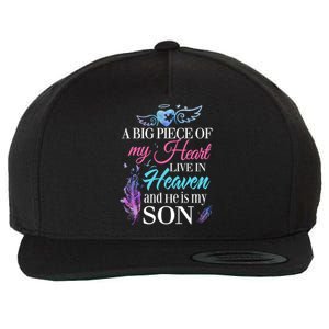 A Piece Of My Heart In Heaven And He Is My Son Gift Wool Snapback Cap