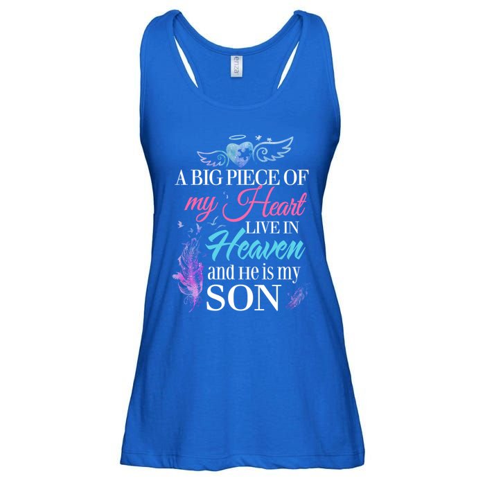 A Piece Of My Heart In Heaven And He Is My Son Gift Ladies Essential Flowy Tank