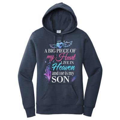 A Piece Of My Heart In Heaven And He Is My Son Gift Women's Pullover Hoodie