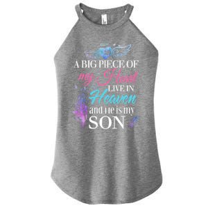 A Piece Of My Heart In Heaven And He Is My Son Gift Women's Perfect Tri Rocker Tank