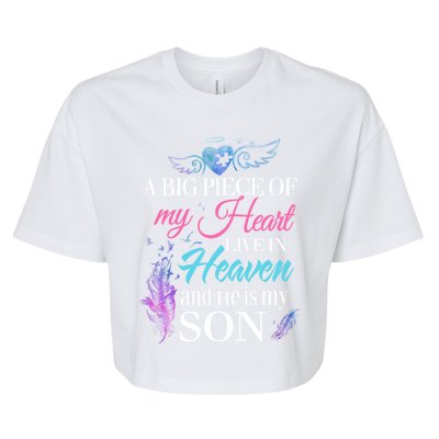 A Piece Of My Heart In Heaven And He Is My Son Gift Bella+Canvas Jersey Crop Tee