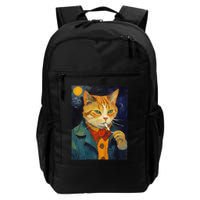 A Painting Of A Cat Smoking Cigarette Cat Art Funny Backpack