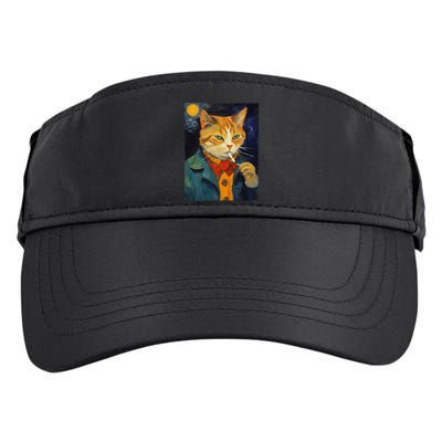 A Painting Of A Cat Smoking Cigarette Cat Art Funny Adult Drive Performance Visor