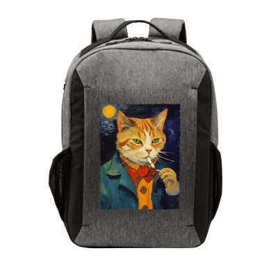A Painting Of A Cat Smoking Cigarette Cat Art Funny Vector Backpack