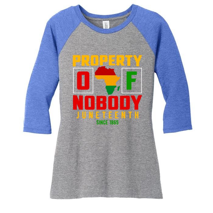 Africa Property Of Nobody Junenth Since 1865 Gift Women's Tri-Blend 3/4-Sleeve Raglan Shirt