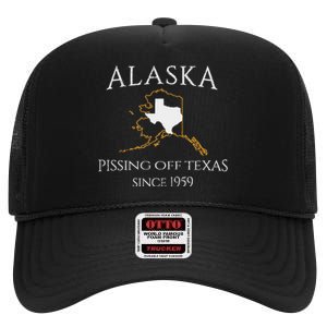 Alaska Pissing Off Texas Since 1959 Size State High Crown Mesh Back Trucker Hat