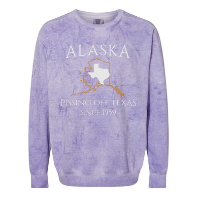 Alaska Pissing Off Texas Since 1959 Size State Colorblast Crewneck Sweatshirt