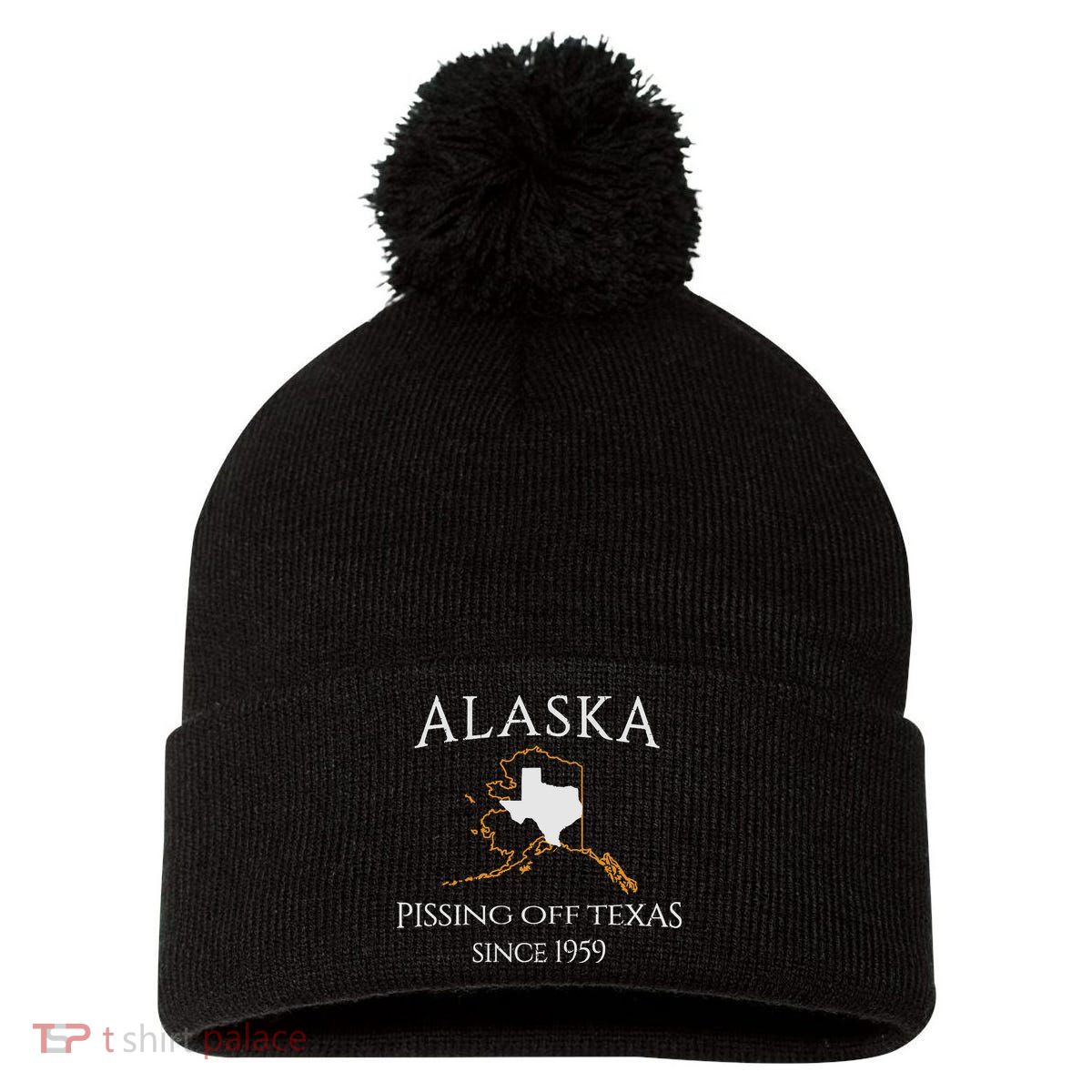Alaska Pissing Off Texas Since 1959 Size State Pom Pom 12in Knit Beanie