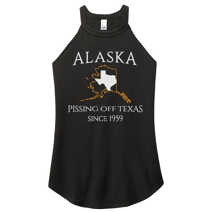 Alaska Pissing Off Texas Since 1959 Size State Women's Perfect Tri Rocker Tank