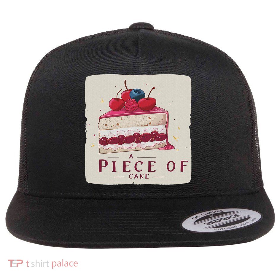 A Piece Of Cake Idiom Costume Flat Bill Trucker Hat