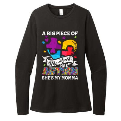 A Piece Of My Heart Has Autism My Momma Gift Womens CVC Long Sleeve Shirt