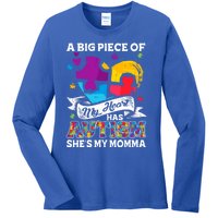 A Piece Of My Heart Has Autism My Momma Gift Ladies Long Sleeve Shirt