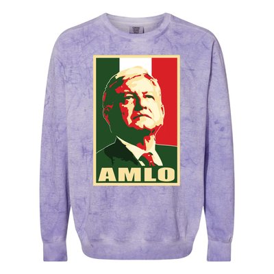 Amlo President Of Mexico Colorblast Crewneck Sweatshirt