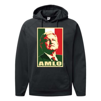 Amlo President Of Mexico Performance Fleece Hoodie