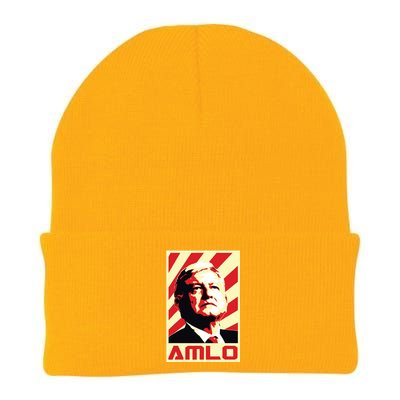 Amlo President Of Mexico Retro Propaganda Knit Cap Winter Beanie