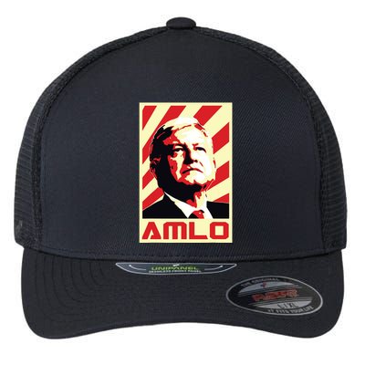 Amlo President Of Mexico Retro Propaganda Flexfit Unipanel Trucker Cap