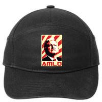 Amlo President Of Mexico Retro Propaganda 7-Panel Snapback Hat