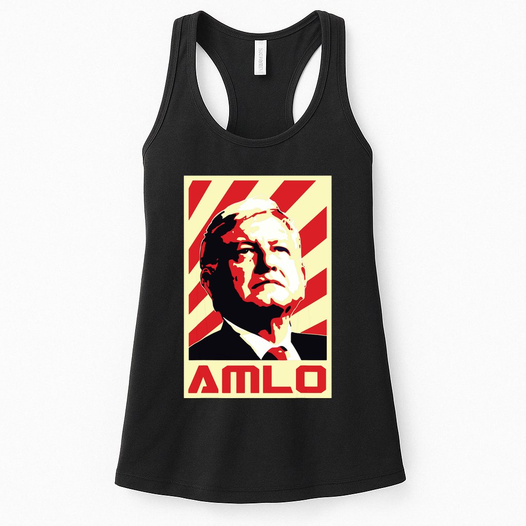 Amlo President Of Mexico Retro Propaganda Womens Tank Top