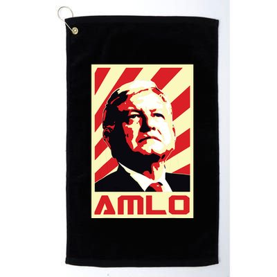 Amlo President Of Mexico Retro Propaganda Golf Towel