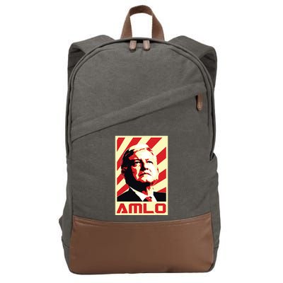 Amlo President Of Mexico Retro Propaganda Cotton Canvas Backpack