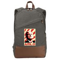 Amlo President Of Mexico Retro Propaganda Cotton Canvas Backpack